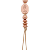 Silicone pacifier clip with oval 2 sided engraved design center bead (SO)