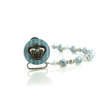 Crown Pacifier clip with European Pearls & crystals (CCB,CCS,CCP)