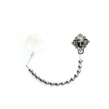 Baptism Gift ,Silver Bead Pacifier Clip, Baby christening gift, cross,goddaughter or godson (CCRS-S)MSRP 39.00