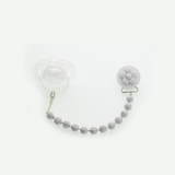 Pick your Color Daisy Pacifier clip with matching Acrylic Beads (CPWD,CPPU,CPPD,CPGD)