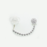 Pick your Color Daisy Pacifier clip with matching Acrylic Beads (CPWD,CPPU,CPPD,CPGD)