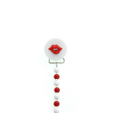 Multi Color Baby Lips Pacifier Clip with Matching Beads