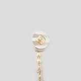 Beige, Blue Diamond Pacifier clip with Stunning Bling Beads and Pearls (CBLG,CBLB)