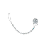 European Crystals and Pave Beads Pearl Pacifier Clip | Pacifier Sold Seperately (CQSW, CQSP,CQSB)