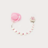 Pink Flower Pacifier clip with Stunning Mother of Pearls (CMPP)