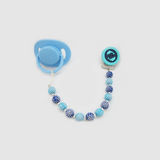 Blue Dolphins Pacifier clip with Acrylic Beads (CPD)