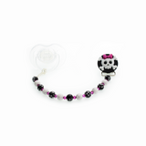 Bow Skull Pacifier Clip (CSKB)