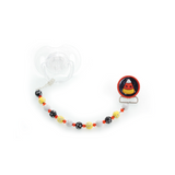 Halloween Orange & White Candy Corn Beaded Pacifier Clip