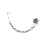 White Beaded Exquisite Flower Crystal Pacifier Clip (CRSF)