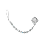 Baptism Gift, Pearl Pacifier Clip, Baby Christening Gift, Cross, Goddaughter Godson White and Very Blingy Silver Accents (CCRS) MSRP 39.00