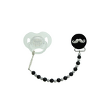 Mustache Beaded Pacifier Clip (msrp 24)