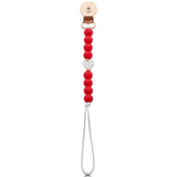Silicone beads with double heart design pacifier clip (SH)