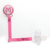 Personalized Name Polka Dot , Girl Pacifier Clip (PER 31-34)