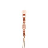 Silicone pacifier clip with oval 2 sided engraved design center bead (SO)