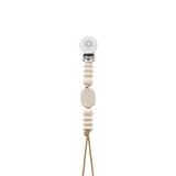 Silicone pacifier clip with lacy 2 tone center bead (SL)