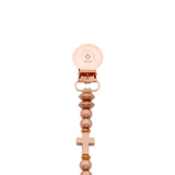 Silicone beads and cross pacifier clip