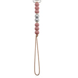 Silver Button Silicone Pacifier Clip