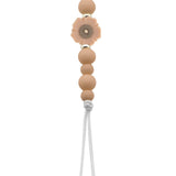 Silicone pacifier clip with center paisley flower bead (SP)