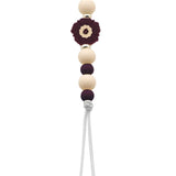 Silicone pacifier clip with center paisley flower bead (SP)