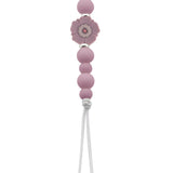 Silicone pacifier clip with center paisley flower bead (SP)