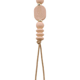 Silicone pacifier clip with oval 2 sided engraved design center bead (SO)