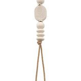 Silicone pacifier clip with oval 2 sided engraved design center bead (SO)