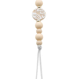 Silicone pacifier clip with lacy 2 tone center bead (SL)