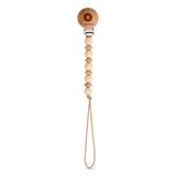Wooden pacifier clip with Silicone beads (SW)