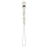 Silicone beads with double heart design pacifier clip (SH)