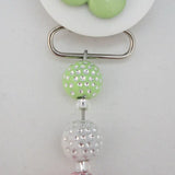 Pick your Color Daisy Pacifier clip with matching Acrylic Beads (CPWD,CPPU,CPPD,CPGD)