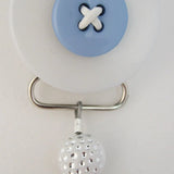 Button Pacifier clip with Acrylic Beads in many beautiful colors (CPGB,CPTB,CPPB,CPBLB)