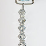 Pink, Blue, Clear Sparkly Glitter with European Crystals Pacifier Clip (CSGP,CSGB,CSGC)