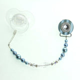 Blingy Clear, Pink, Blue European Crystal and Pearl Pacifier Clip (MSRP 33.00)