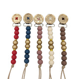Gold Button Silicone Pacifier Clip