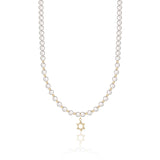 Star of David, 18kt gold filled, with cream European pearls baby, infant, child, toddler necklace
