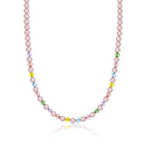 Pink Pearl & Multi Color Crystal Baby Necklace (NMCB)