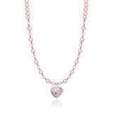 Light Pink Heart Pearl Sterling Silver Necklace (N137)