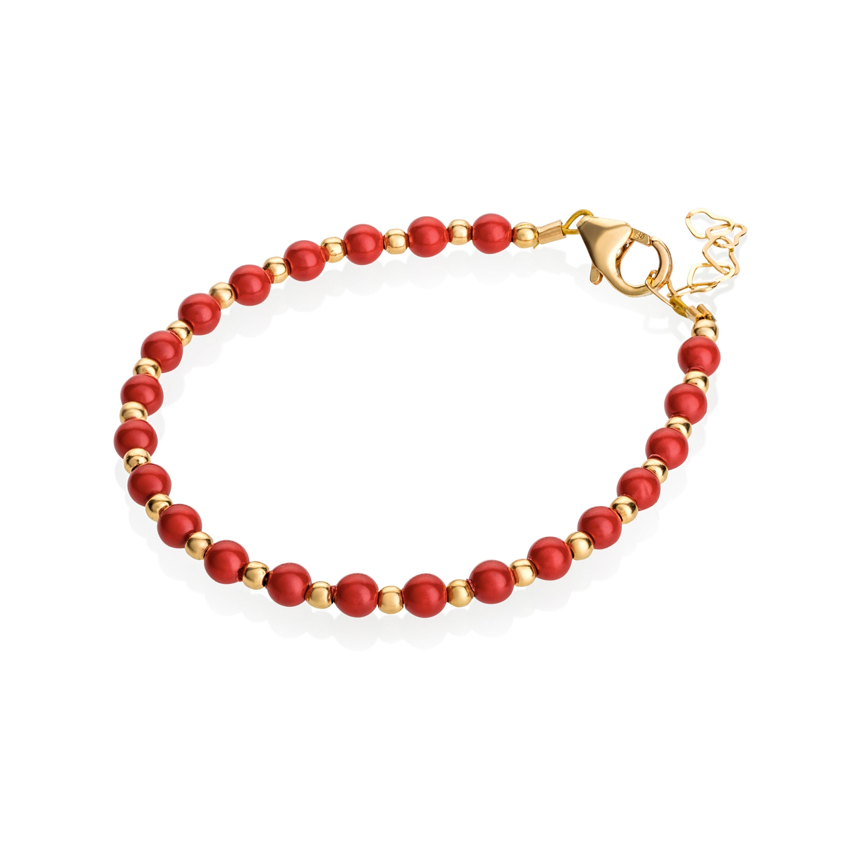 Red Coral Baby Toddler Bracelet gold filled beads (BCR