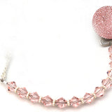Pink, Blue, Clear Sparkly Glitter with European Crystals Pacifier Clip (CSGP,CSGB,CSGC)