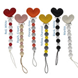 Heart Silicone Pacifier Clip | Binky Clip | Newborn Baby Boy Girl Shower Gift