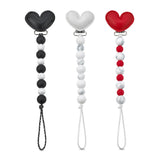 Heart Silicone Pacifier Clip | Binky Clip | Newborn Baby Boy Girl Shower Gift