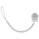 European Crystals and Pave Beads Pearl Pacifier Clip | Pacifier Sold Seperately (CQSW, CQSP,CQSB)