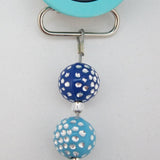 Blue Dolphins Pacifier clip with Acrylic Beads (CPD)