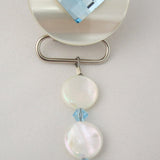 Blue, Beige Diamond Pacifier clip with Stunning Mother of Pearls (CMPB,CMPG)