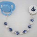 Anchor Pacifier clip with Stunning Pastel Beads (CPN)