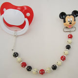 Mickey Mouse Pacifier clip with matching Beads (CMM)