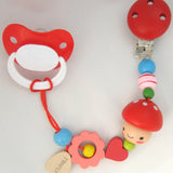 Wooden Girl Pacifier Clip (ADP) (msrp 18.00)