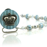 Crown Pacifier clip with European Pearls & crystals (CCB,CCS,CCP)