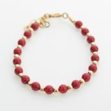 Red Coral Baby / Toddler Bracelet gold filled beads (BCR)