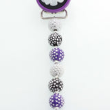Halloween Purple & Black Ghost Beaded Pacifier Clip